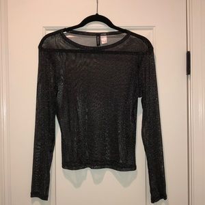 H&M Sheer Black Sparkly Top